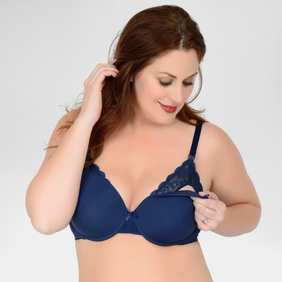 La Leche League International Other - NEW! La Leche League Blue T-Shirt Lace Trim Nursing Bra